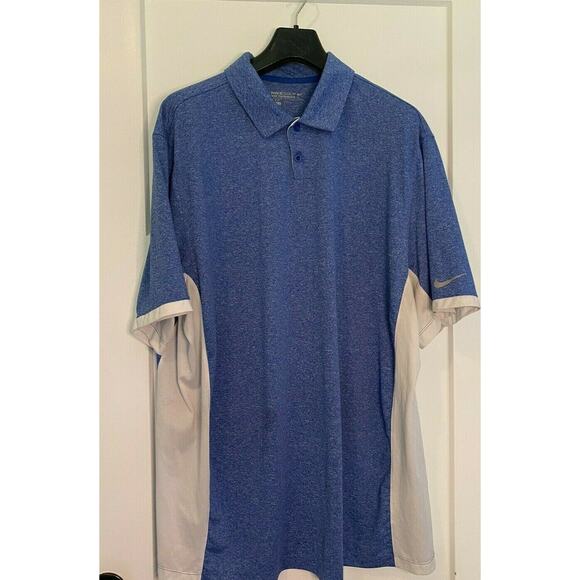 Nike Golf Tour Performance Dri Fit Polo Shirt XXL Mens Blue/White Short Sleeve - Picture 1 of 8